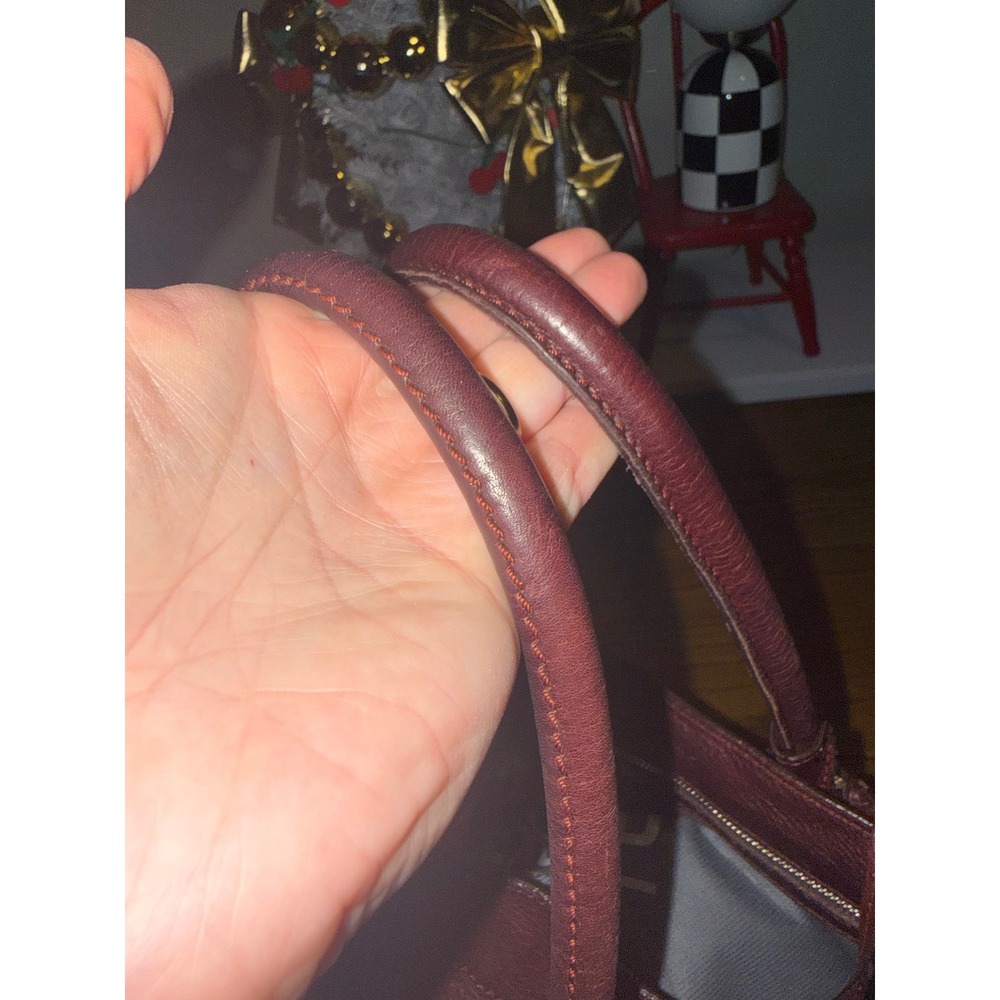 Tods Burgundy Leather Satchel Handbag Made in Italy Oxblood‎ Tote Bag - Picture 14 of 14